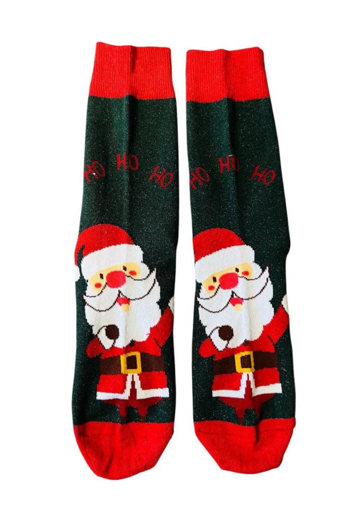 Sosete de Craciun Barbatesti 3/set,Imprimeu mos craciun,Engros